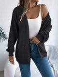 Fongt Wind Shooting Autumn And Winter Casual Pure Color Hollow Long Sleeve Open Shirt Sweater Coat Women's Clothing