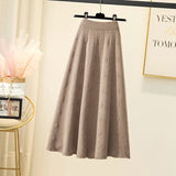 Fongt And Winter 2023 With Sweater High-Waist Jacquard Long Knitted Half-Length Umbrella Skirt Temperament Wool Long Skirt-Outfit