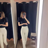 Fongt And Summer 2025 New Fashion Multi-Color Pendant High-Waisted Halon Casual Suit Pants