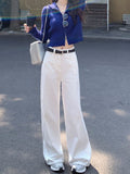 Fongt High-Waisted Broad-Legged Jeans Women's 2025 New Casual Temperament Thin Loose Straight Trousers