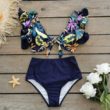 Bikini2025 New Lotus Edge Bikini Split Swimsuit Sexy High
