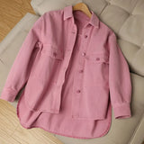 Women Pink Jeans Jacket Oversized Korean Style Single Breasted Chic Denim Coats Spring Autumn Cowboy Jackets