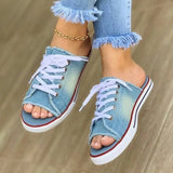Summer Shoes Women Sandals One Pedal Canvas Slippers Comfortable Flat Sandals Female Sandal Ladies Shoes Sandalias