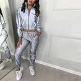 Fongt Sales Of Explosive Women's 2025Ebay Fashion New Reflective Leisure Set Two Sets