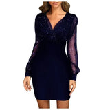 Sleeve Sexy V-Neck Party