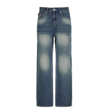 Hot Girls Leisure To Make Old Retro Loose Low-Waisted Jeans The New Style Wide-Leg Drooping Long Trousers Trend In Spring / Summer 2024-Outfit