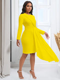 Fongt Autumn Long Sleeves Elegance OL Pencil Dress Size Africa Dress