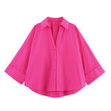 Fongt Homemade New Women's Classic Fashion Wide Sleeves Prefectural Shirt 2246255