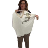 Fongt Sexy Fashion Plus-Size Women's V-Neck Loose Print T-Shirt