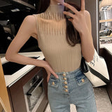 Temperament Vest Women's Summer New Jacket Wears Short Sexy Hot Girls Sleeveless Top Pure