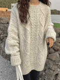 Cable Knit Jumper Sweater-Outfit