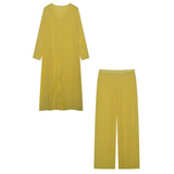 Fongt New Women's Open Fork Long Top Trop Set
