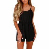 Popular Style Wish Casual Cotton Striped Jumpsuit Shorts-Outfit