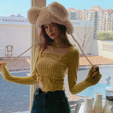 Crop Tshirts Women Spring T Shirt Sexy Vintage Long Sleeve SlimChic Streetwear Female Tee Korean Style-Outfit