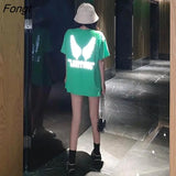 Hip Hop Reflective Hoodie Harajuku Loose Unisex Clothes Winter Pullover Wings Coat Women Punk Gothic Couple Hoodie