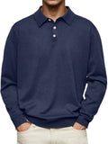 Fongt Explosion Autumn And Winter Ji Dejong Long Sleeve V-Neck Button Men's Casual Shirt Polo Shirt