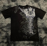 Fongt New T-Shirt Cross Wings Before And After Printing Round Neck Short-Sleeved Direct Selling Hot