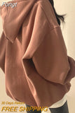 Y2K Korean Hoodie Women Harajuku Oversized Casual Hooded Coats Lantern Long Sleeve Pocket Pullover