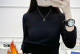Thicken Turtleneck Bottomed Sweaters Women's Oversized 4xl Plus Velvet Warm Knit Pullover Khaki/white Slim Sweater