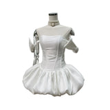 Sweet Salty Chick Wind Belt With Fish Bone Bra Thigh Thighs Super Short Dress With Bottom