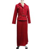Fongt Women's Clothing 2025 Autumn New Button Suit Jacket 100-Folded Skirt Suit