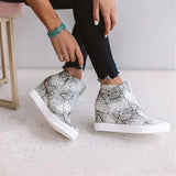 Wedge Sneaker Vulcanize Shoes Fashion Zip Leopard Increase Within Zapatos De Mujer New Fashion for
