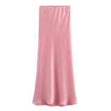Fongt Women's Clothing INS Explosive Multi-Color Fashion Commuter Silk Stupor Feel Stubble Skirt