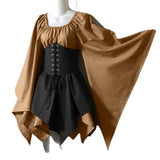 Fongt New Party Long-Sleeved Women's Renaissance Medieval Dress Festive Dress