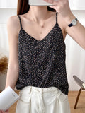 Summer Camisole Slim Vest Sexy Women Sleeveless V-Neck Tee Tank Tops Female Solid Black/White Print Korean Crop Tops Y2k-Outfit