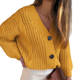 Fongt Wish Sweater Women 2025 Autumn And Winter Loose Size Mahjong Button Coarse Sweater Cardigan