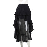 Summer 2024 New Hot Girls Dragging Skirt Dark Wind Retro Irregular Half Skirt-Outfit