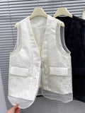 Chinese Style Jacquard Buckle National Style Vest Women Wear High-Grade Vintage Suit Jacket In 2024 Spring And Autumn Style-Outfit