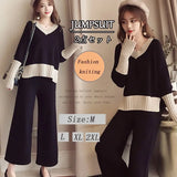Fongt Women's Autumn Dress 2025 New Net Red Temperament Knitted Top Broad Leg Pants Goddess Fashion Two Sets