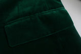 Fongt Women's Velvet Suit Jacket Ink Green Suit 8270