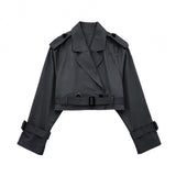 Fongt 2025 Spring New Women's Clothing With Belted Long-Sleeved Casual Windwear Coat
