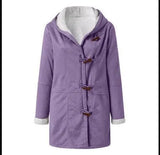 Intellectual Simple Original Style Solid Color Leisure Button Cardigan To Keep Warm Medium And Long Hooded Lady's Coat-Outfit