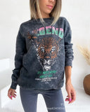 Fongt Autumn And Winter New Pure Cotton Water Wash Old Sweater Women In Batik Retro Print Top Lady
