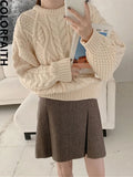 New 2022 Sweater One Size Knitted Oversized Warm Fashionable Lady Pullovers Autumn Winter Women Short Tops