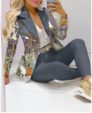 2023 Women's Pant Sets Formal Business Double Breasted Blazers Jacket Pants 2 Piece Set Solid Elegant Ladies Pant Suits