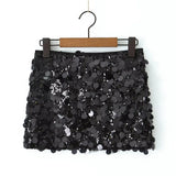 New Autumn Sequins Are Decorated With Mini Fashionable Short Skirts And Half Skirts.-Outfit