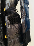 QUALITY Newest Winter 2023 Designer Outerwear Women's Double Row Velvet Splicing Belted Long Down