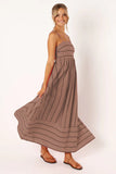 Fongt Spring And Summer Striped Suspenders Open Back Big Clear Fresh Air Dress-88111-Outfit