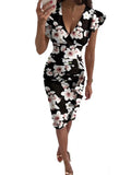 V-Neck Slim Office Lady