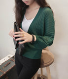 Fongt And South Korea's New Lantern Sleeve Knitted Shirt Women Wearing V-Neck Loose Sunscreen Air-Conditioning Shirt Shawl Coat