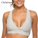 Women Push Up Fitness Tank Tops Deep V-neck Backless Breathable Bra Workout Underwear