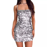 Fongt Women's Glide Sling Dress Party Party Prom Babes Show Back Short Bag Hip