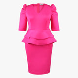 Fongt Fake Two-Piece Bag Ass Skirt Lightly Cooked Wind Party Lotus Leaf-Side High-Waisted Dress
