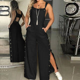 Women's Summer Fashion Sleeveless Jumpsuits Elegant Twisted Knot Cotton Linen Wide Leg Pant Rompers Loose Womens Jumpsuit-Outfit