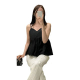Fongt Ins Summer Niche Versatile Simple Casual Sling Vest Jacket 2024 New Doll Niche Outside-Outfit