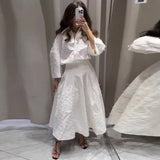 Fongt For Women's Clothing INS Explosive Temperament Tuxed Feather Shirt + Skirt Set